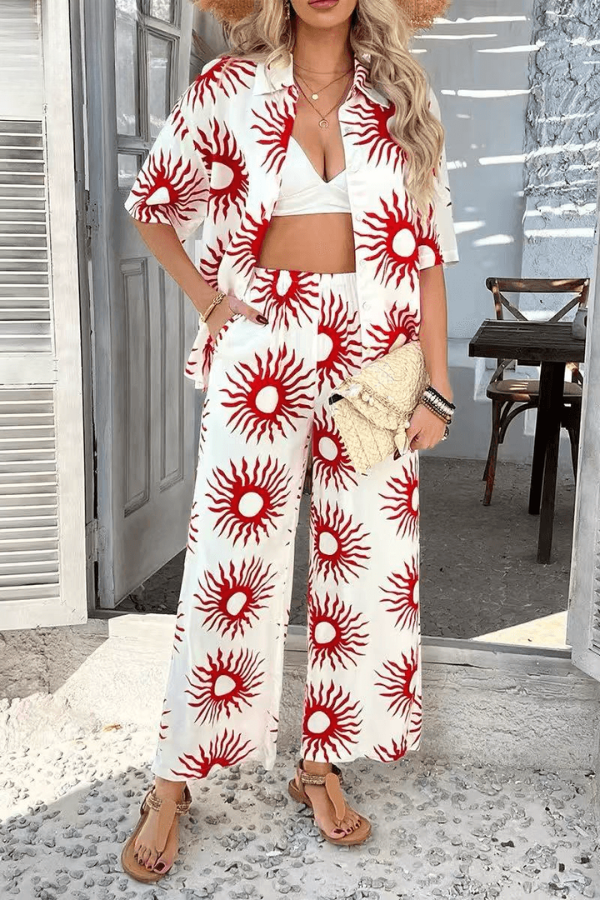 PREORDER - Elowen Red Hot Summer Pants Set - Expected dispatch 14th of October