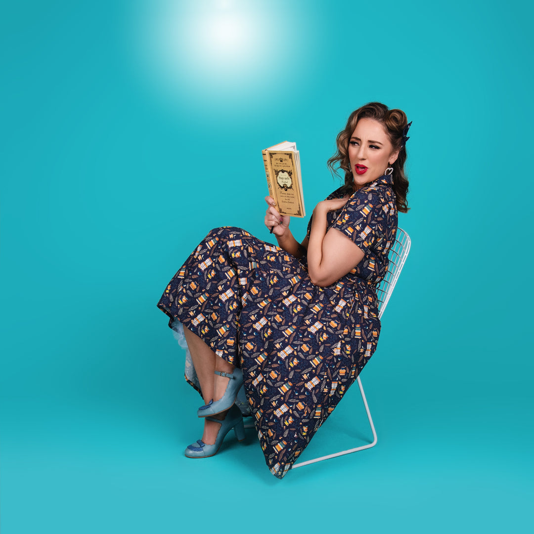Peggy Swing Dress in The Good Book Print