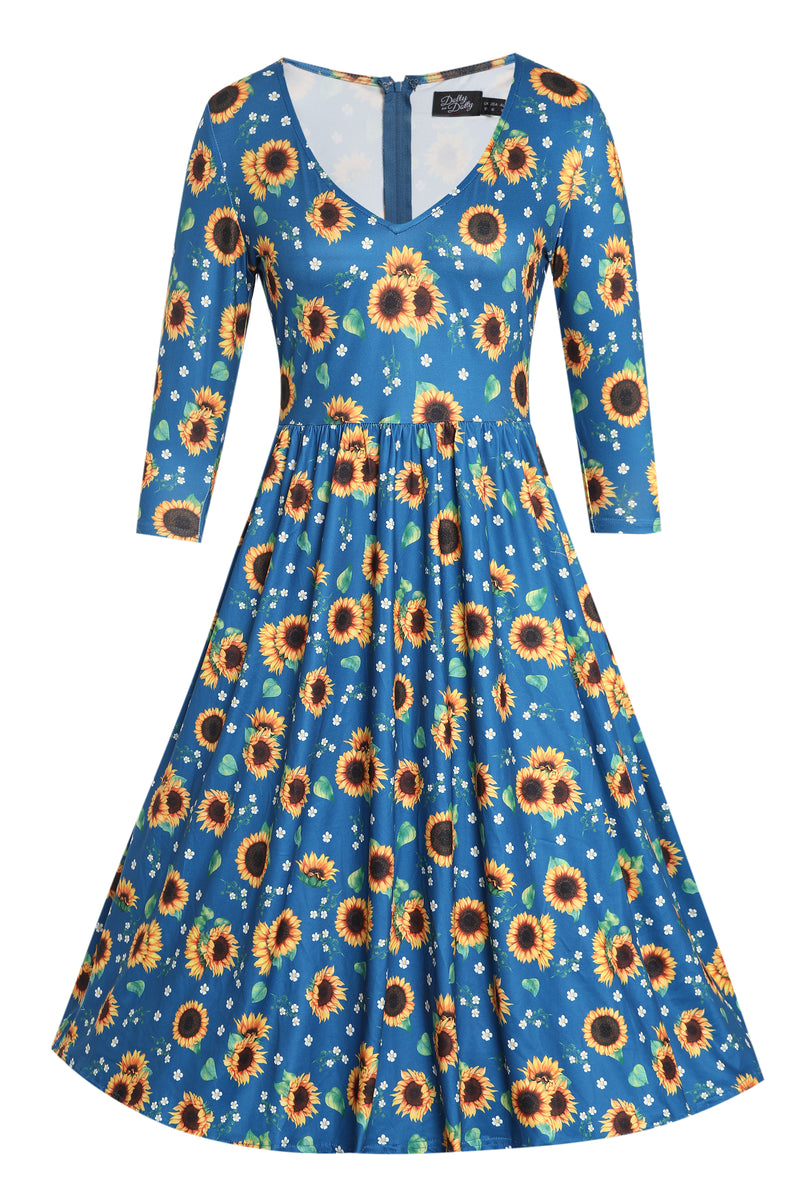 Billie Blue Sunflower Dress Love Daphne