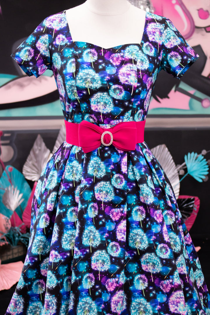 Rhinestone Bow Belt - Fuschia