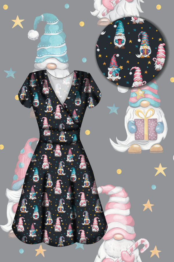 LAST DELIVERY - Maeve Swing Dress - Christmas Gnome - Preorder for dispatch 8th of December