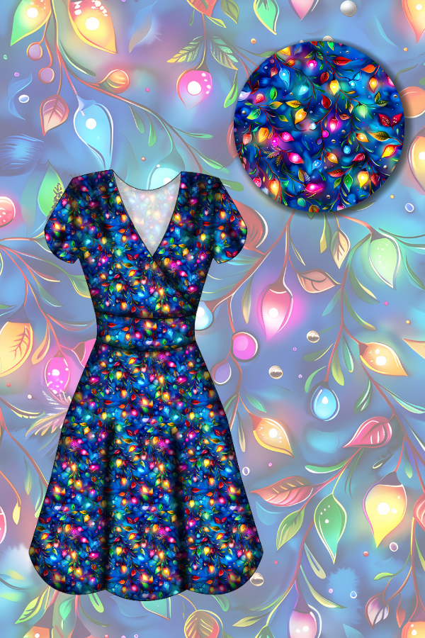 LAST DELIVERY - Maeve Swing Dress - Christmas Lights - Preorder for dispatch 8th of December