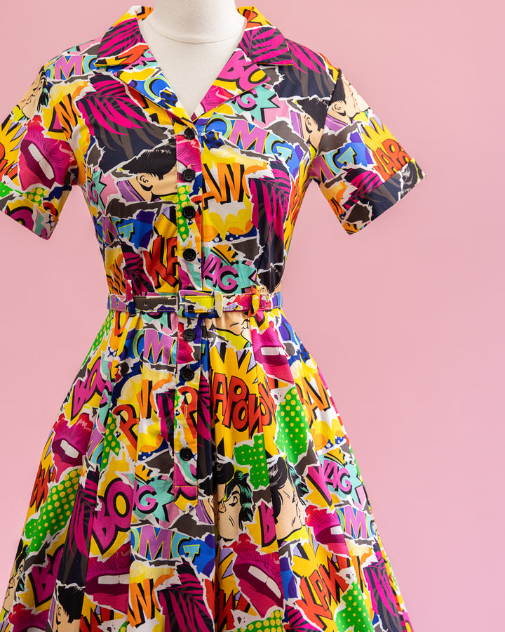 Peggy Swing Dress in Comic Print