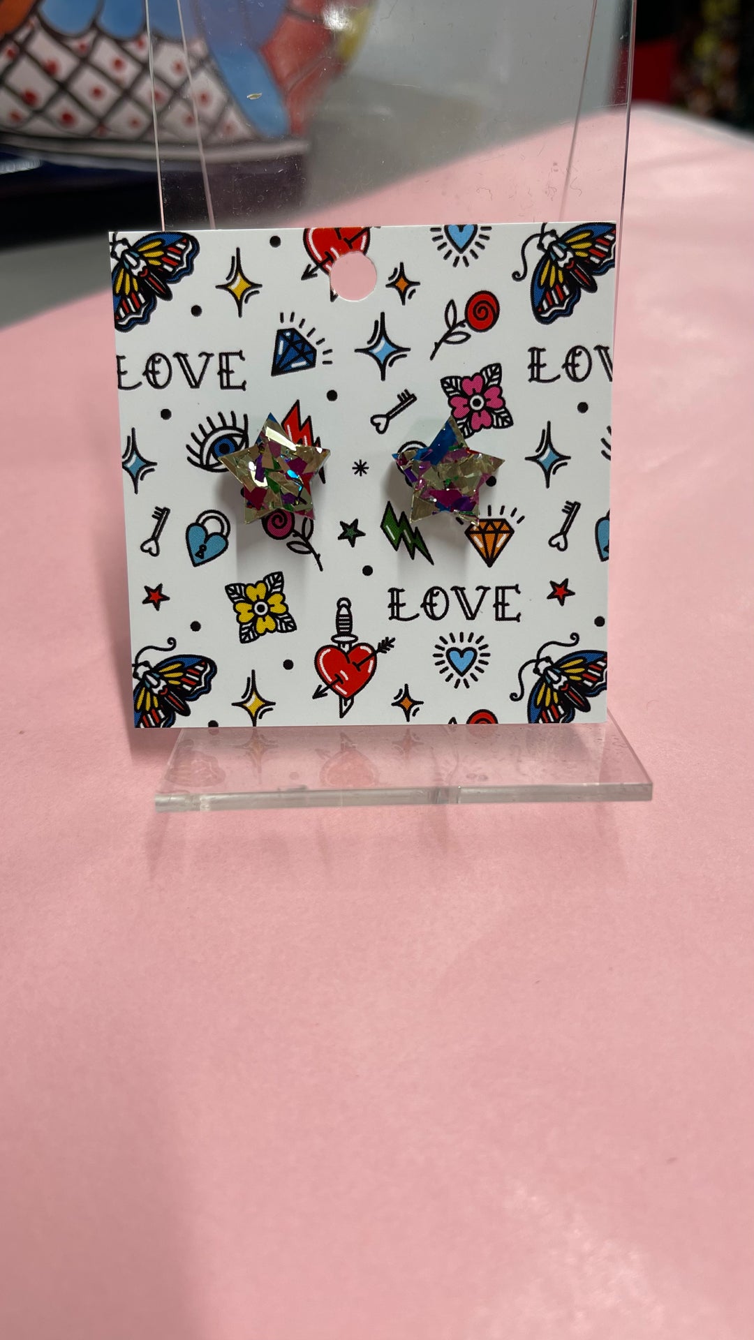 Confetti Gold Star Stud Earrings