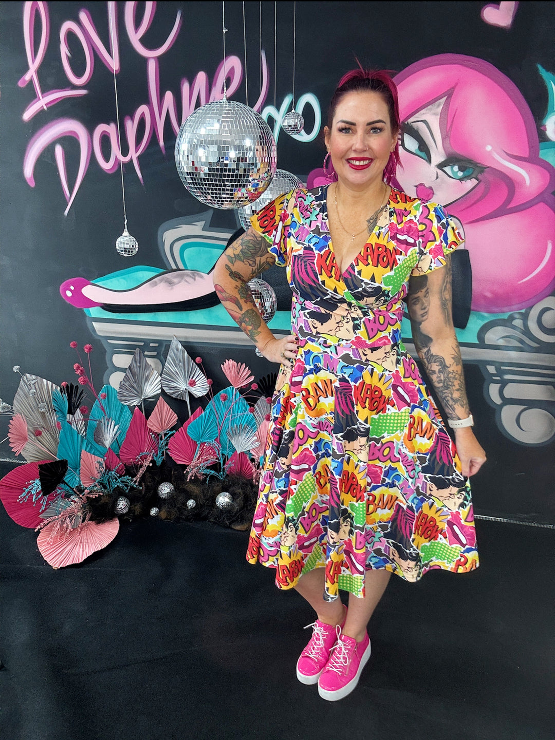 Mimi Swing Dress in Comic Print