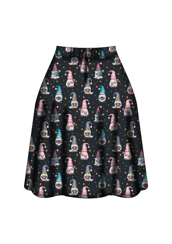 LAST DELIVERY - Iris Swing Skirt - Christmas Gnomes - Preorder for dispatch 8th of December