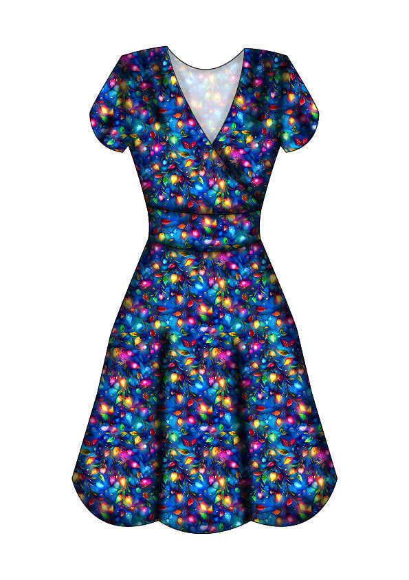 LAST DELIVERY - Maeve Swing Dress - Christmas Lights - Preorder for dispatch 8th of December