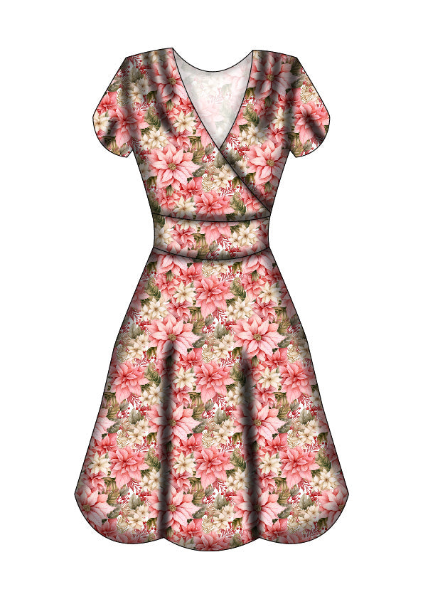 LAST DELIVERY - Maeve Swing Dress - Pink Poinsettia - Preorder for dispatch 8th of December