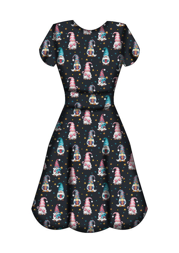LAST DELIVERY - Maeve Swing Dress - Christmas Gnome - Preorder for dispatch 8th of December