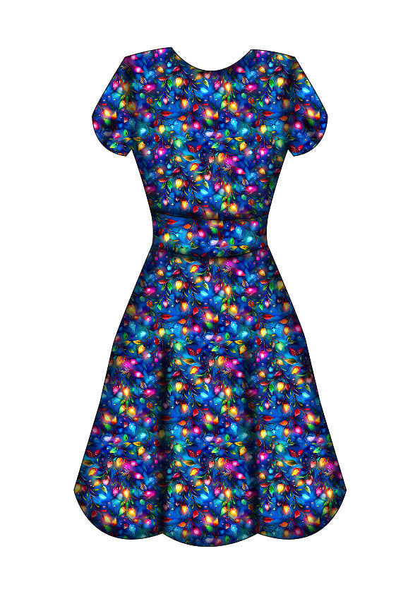 LAST DELIVERY - Maeve Swing Dress - Christmas Lights - Preorder for dispatch 8th of December