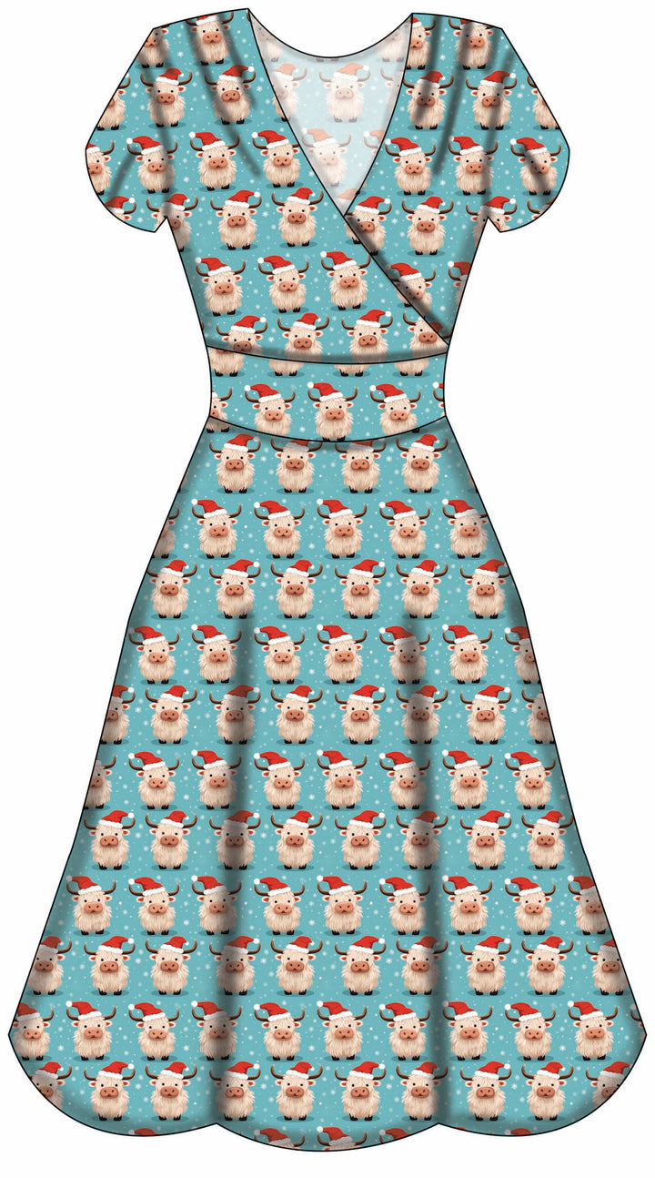 LAST DELIVERY - Mimi Swing Dress - Christmas Highland - Preorder for dispatch 8th of December