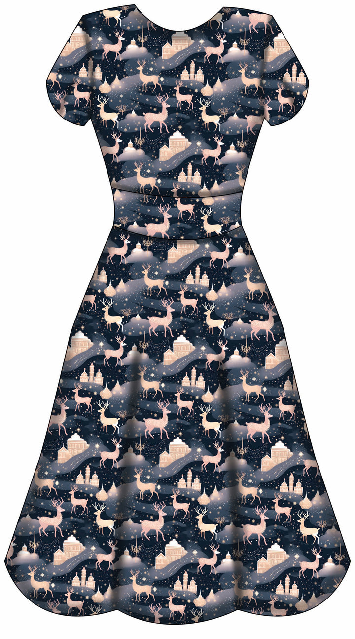 LAST DELIVERY - Mimi Swing Dress - Christmas Reindeer - Preorder for dispatch 8th of December