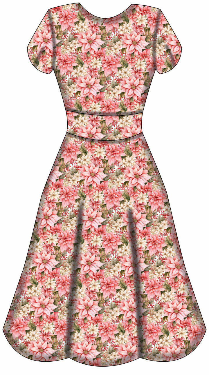 LAST DELIVERY - Mimi Swing Dress - Pink Poinsettia - Preorder for dispatch 8th of December
