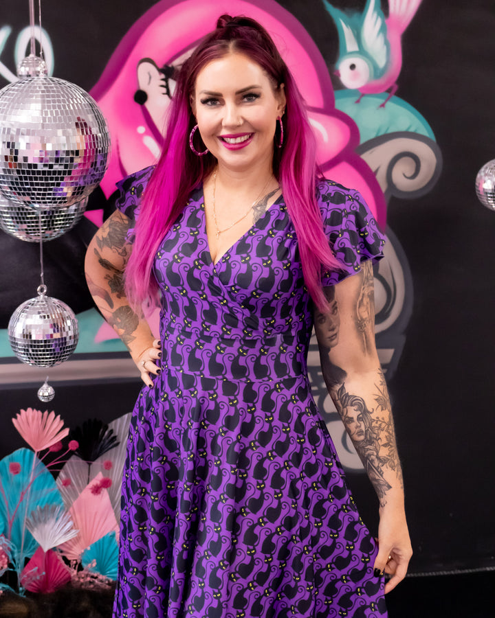 Mimi Swing Dress - Mystic Meow