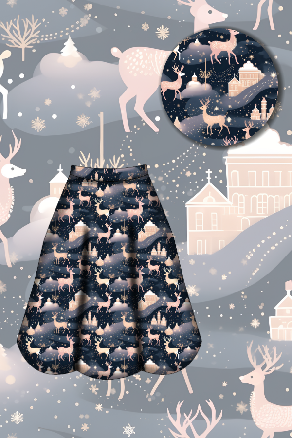 LAST DELIVERY - Eden Skirt - Christmas Reindeer - Preorder for dispatch 8th of December