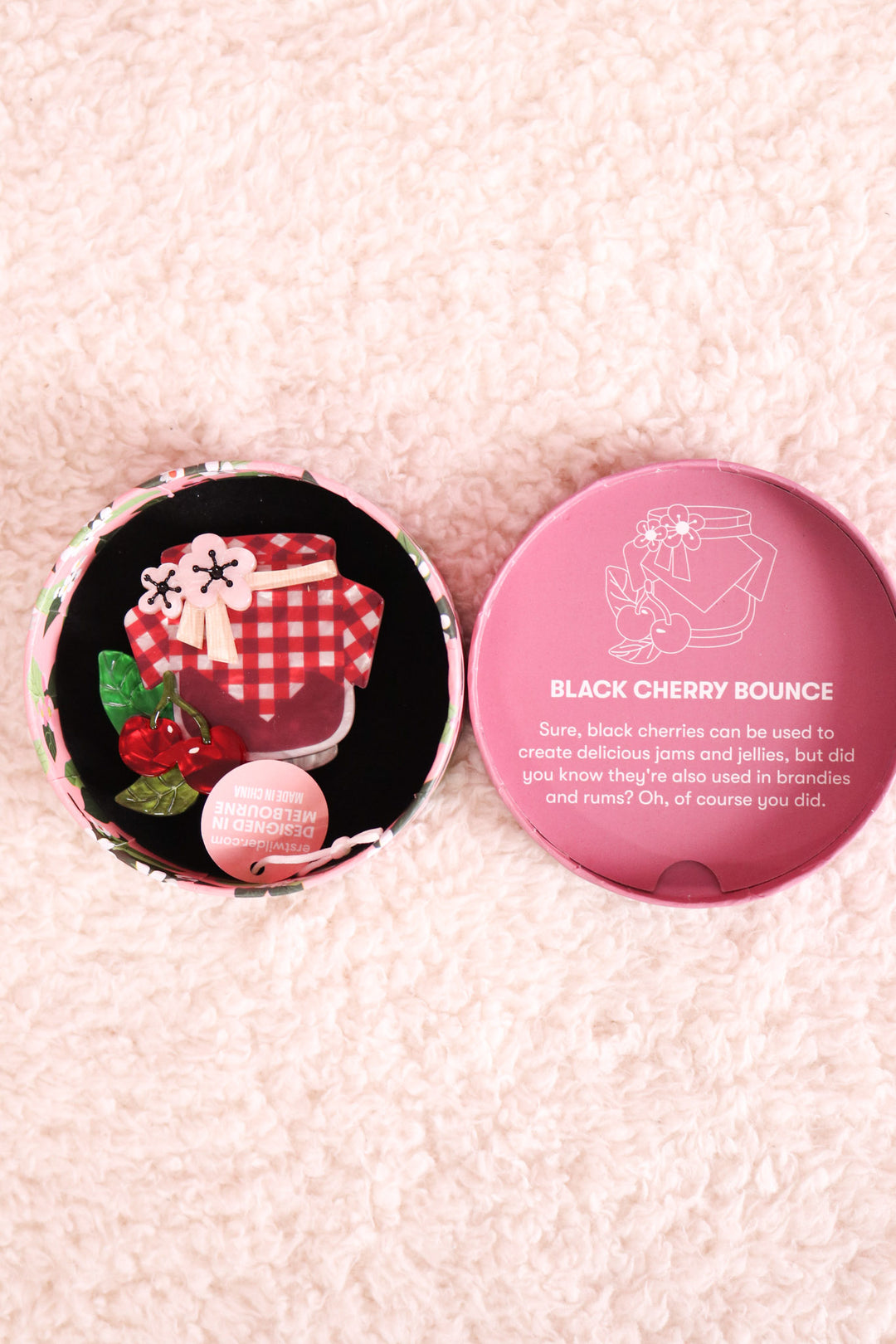 Black Cherry Bounce Brooch - Erstwilder (Copy)