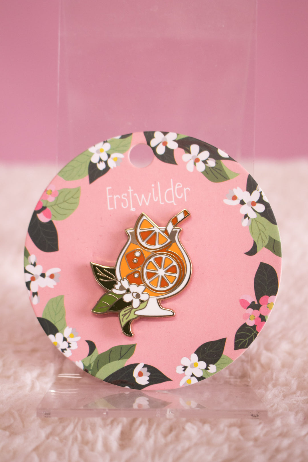 Orange Cocktail Brooch