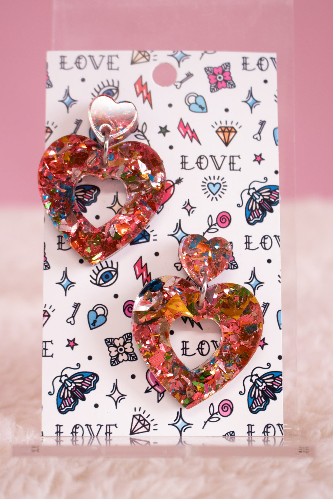 Glitter Hearts Earrings