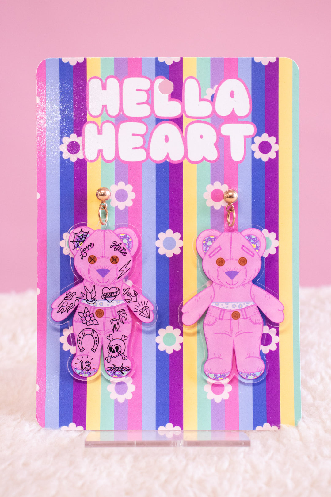 Tattoo Teddy Earrings