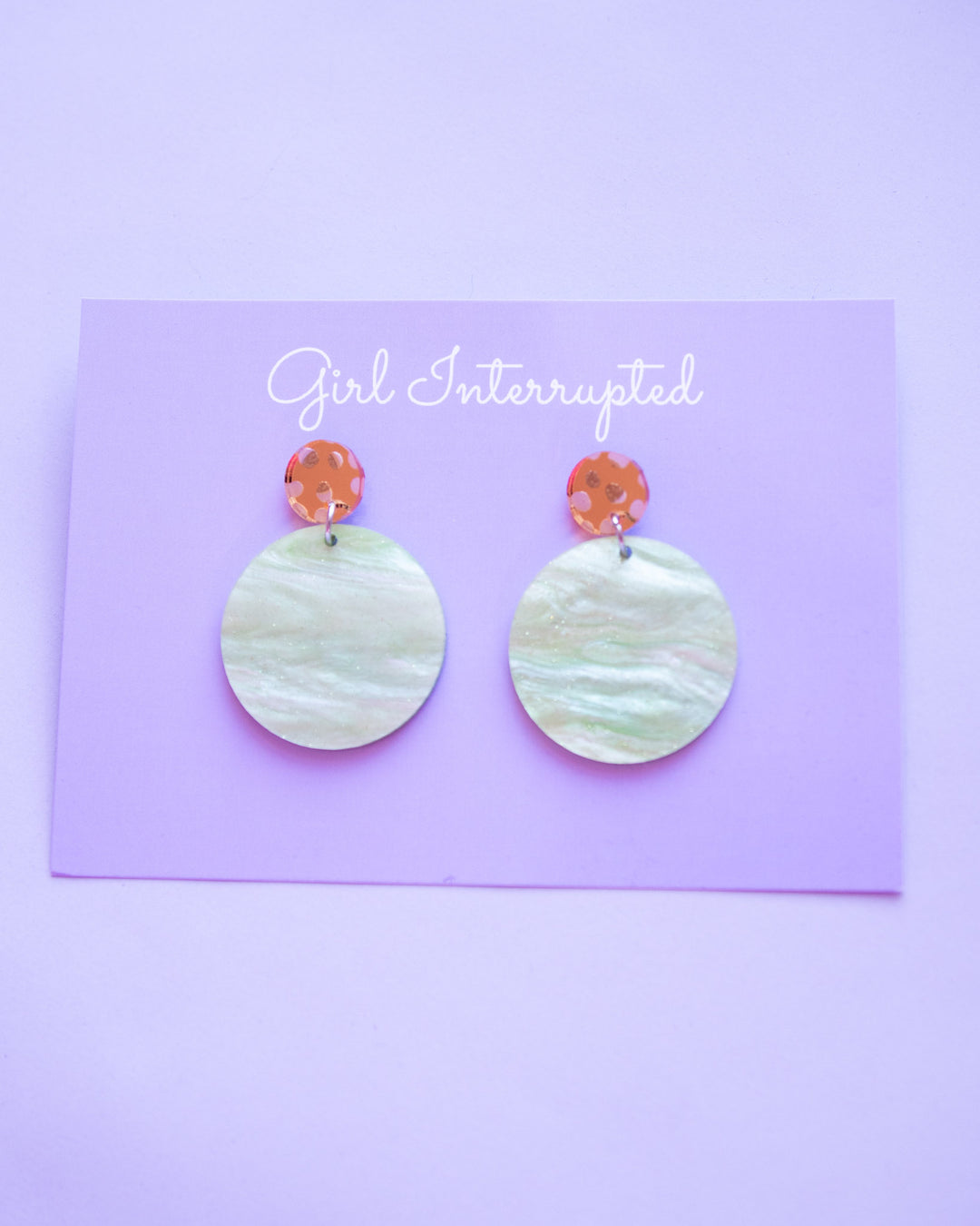 Green Marble Earrings