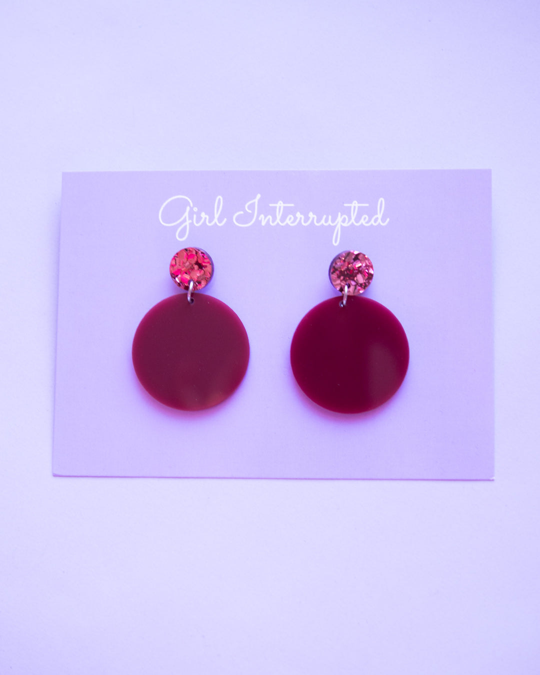Burgundy Sparkle Earrings