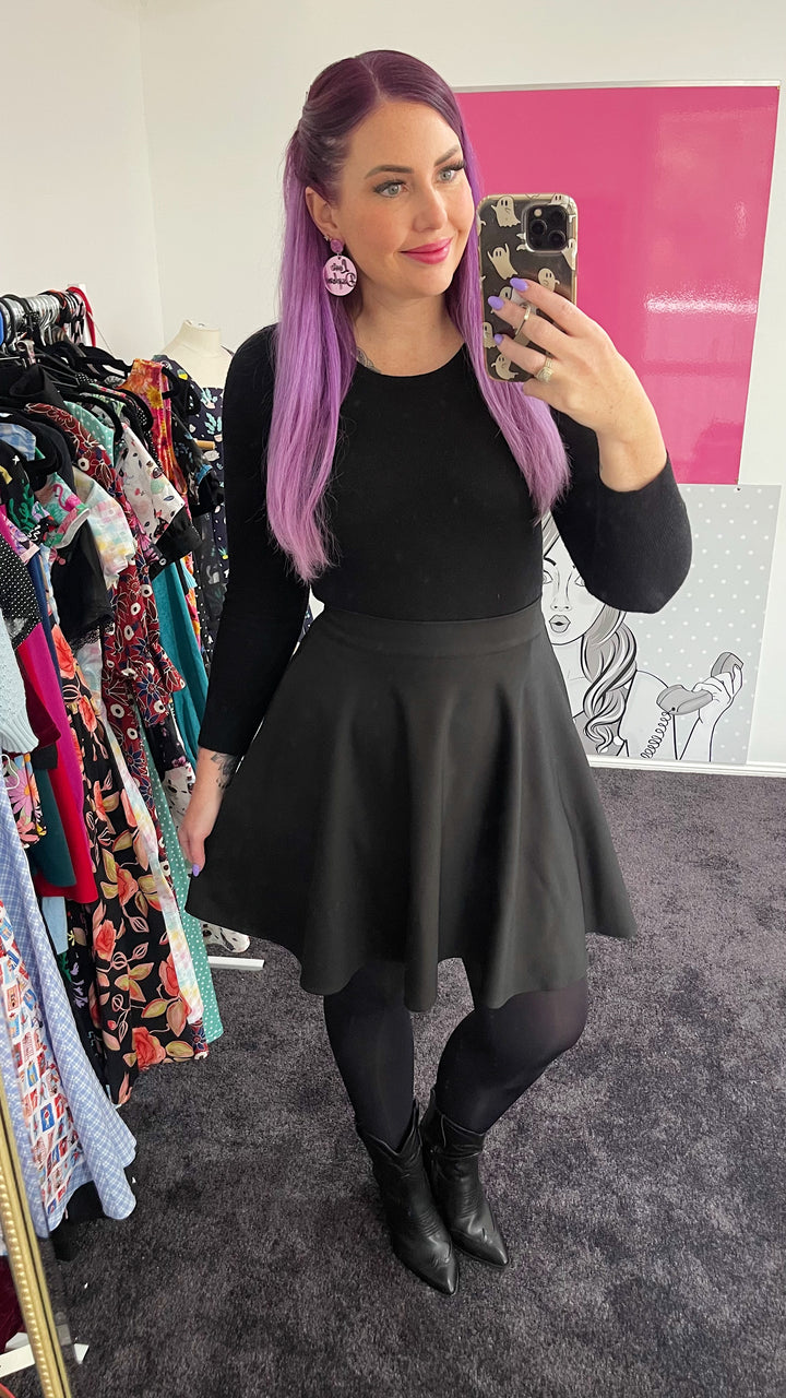 Harper Skater Skirt - Black