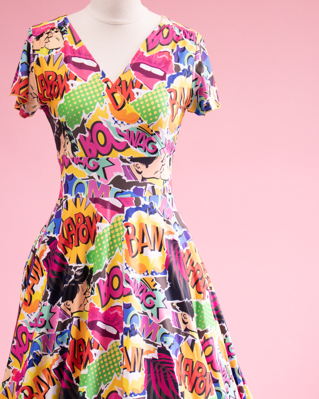 Mimi Swing Dress in Comic Print