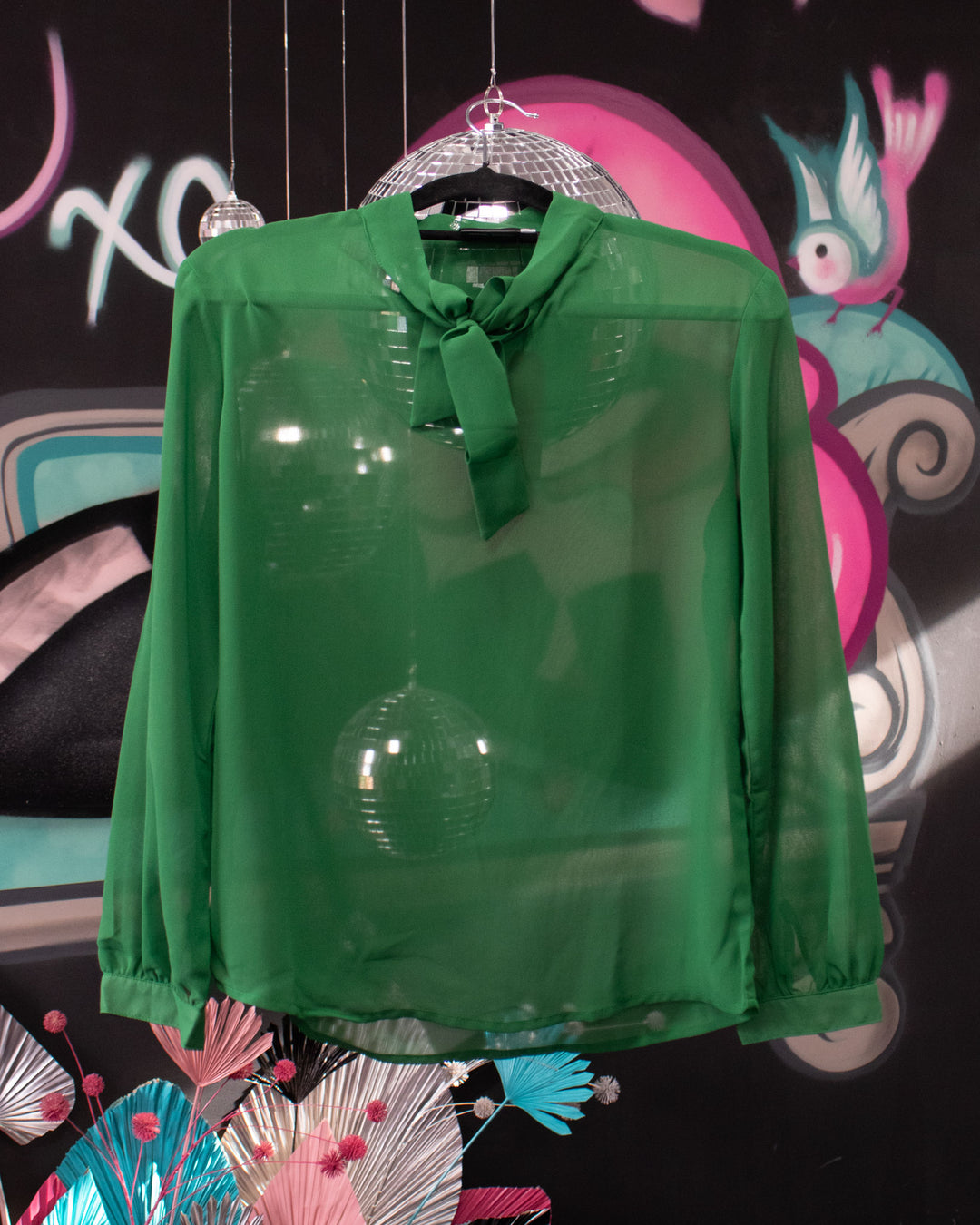 Green Sheer Blouse Size XS (8) - Love Daphne