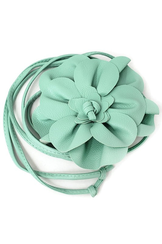 Vintage Style Flower Belt Wrap - Mint