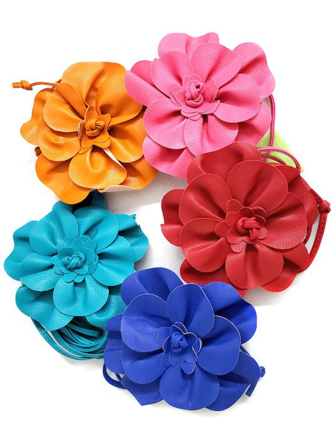 Vintage Style Flower Belt Wrap - White