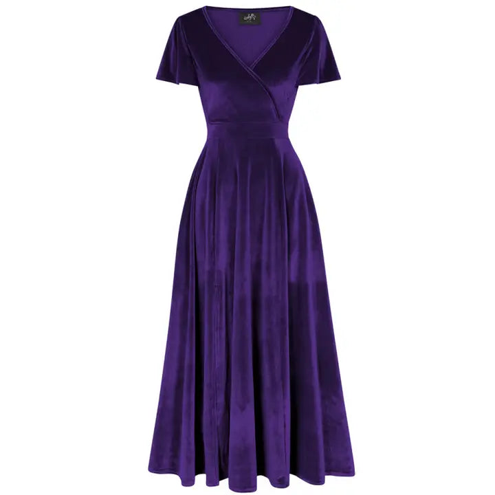 Lyra Maxi Dress - Purple Velvet - Preorder for dispatch 4th of November
