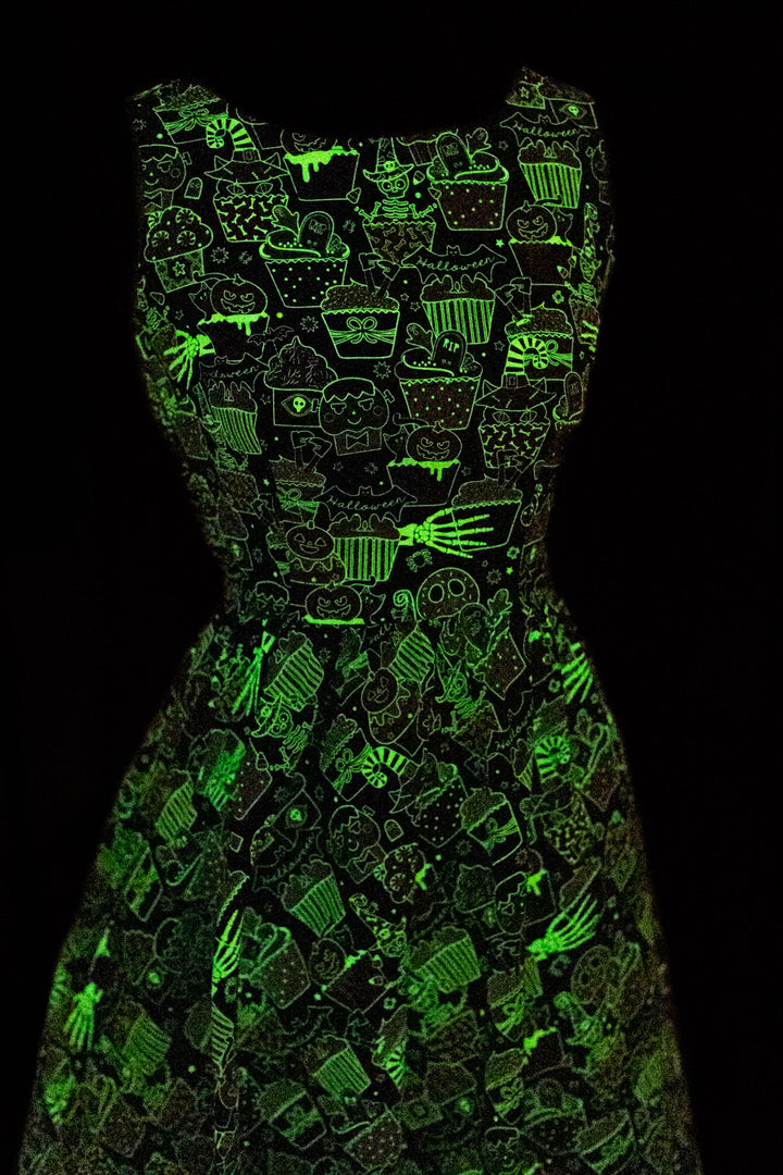 Glow in the Dark Halloween Cupcake Vintage Dress