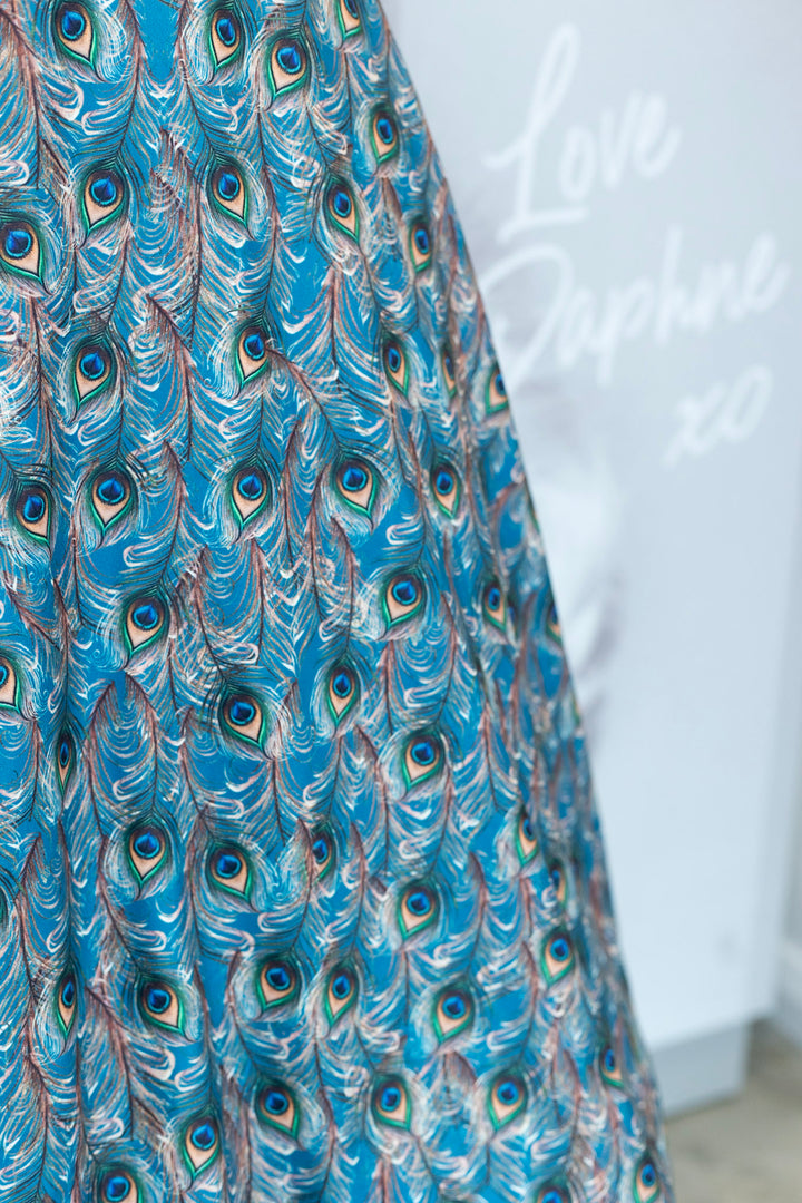 Matilda Peacock Feather Wrap Dress
