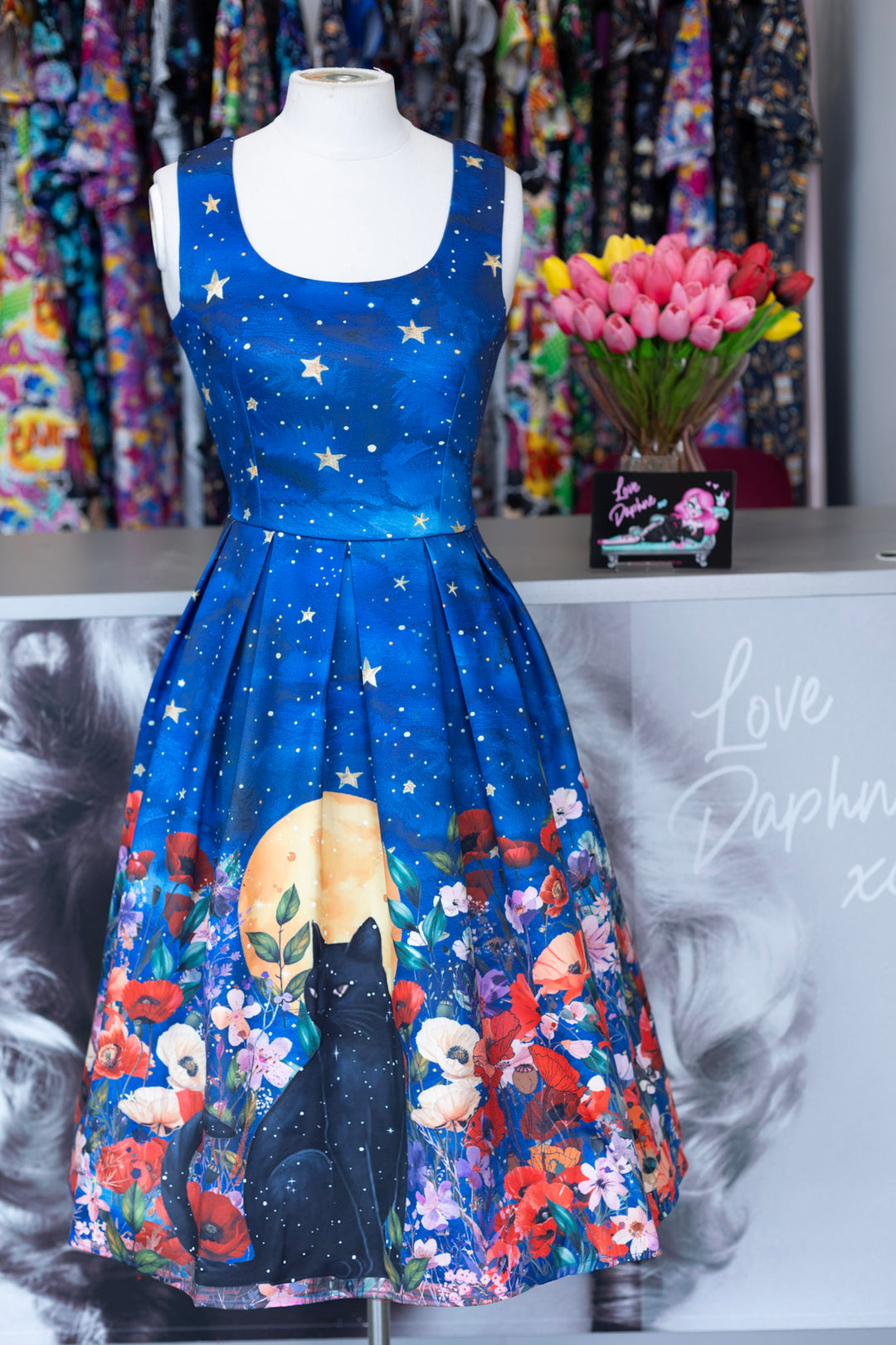 PREORDER - Amanda Midnight Garden Swing Dress - Estimated dispatch date 1st of July