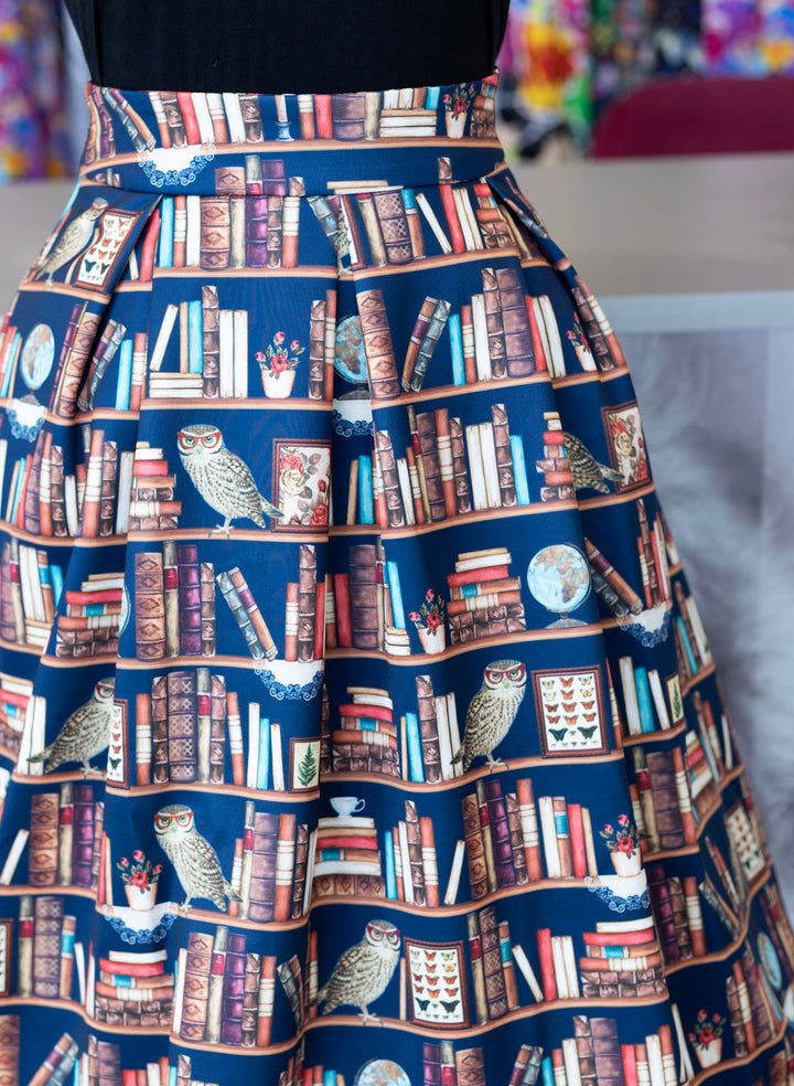 Aisley Book & Owl Midi Skirt