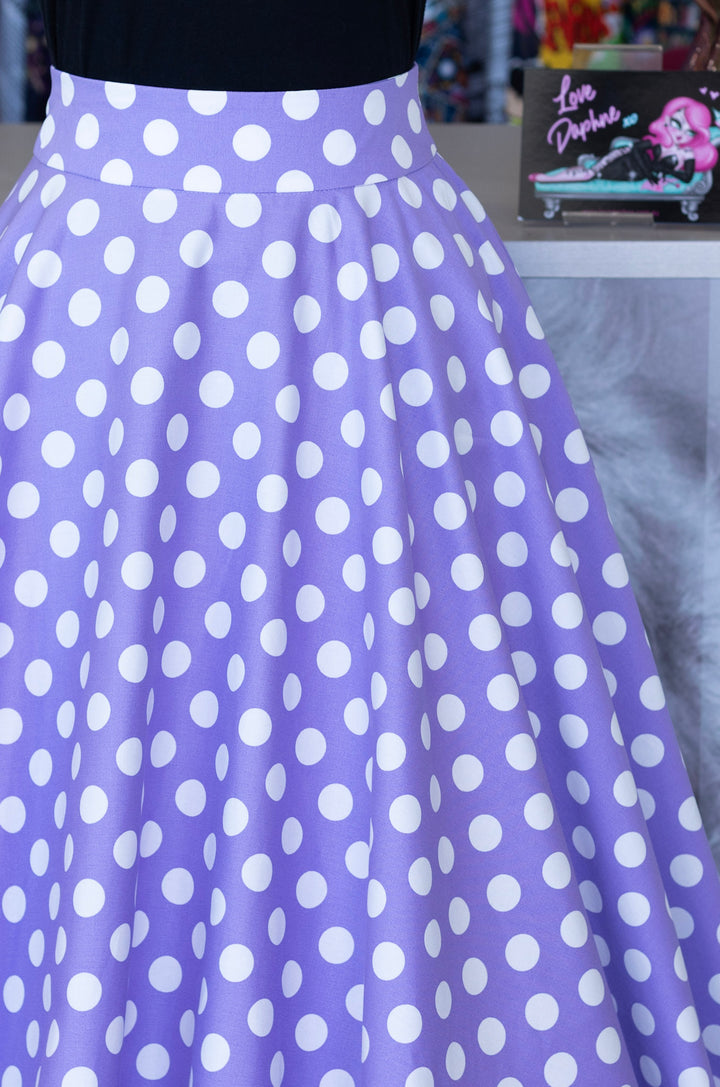 Maisie Lilac Polka Skirt