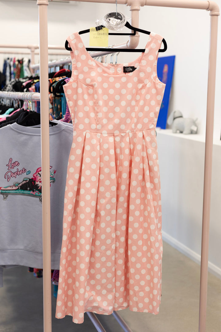 Ophelia Light Pink Polka Dress Size 10 DAMAGED