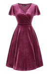 Mauve Velvet Mini Lyra Dress