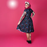 Mimi Swing Dress in Pretty Peacock Print - Preorder for dispatch 19th November