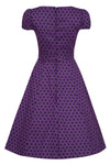 Claudia Purple and Black Polka Dress
