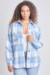 Plaid Shacket - Baby Blue Plaid