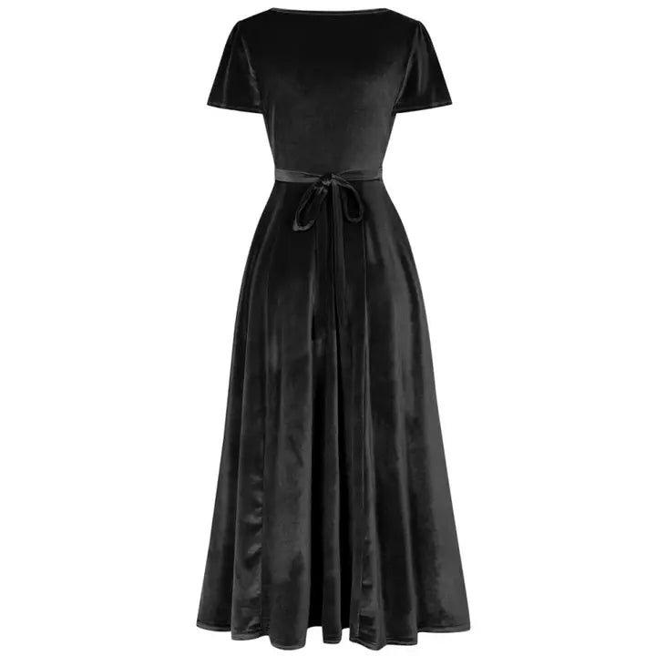Lyra Maxi Dress - Black Velvet - Preorder for dispatch 4th of November
