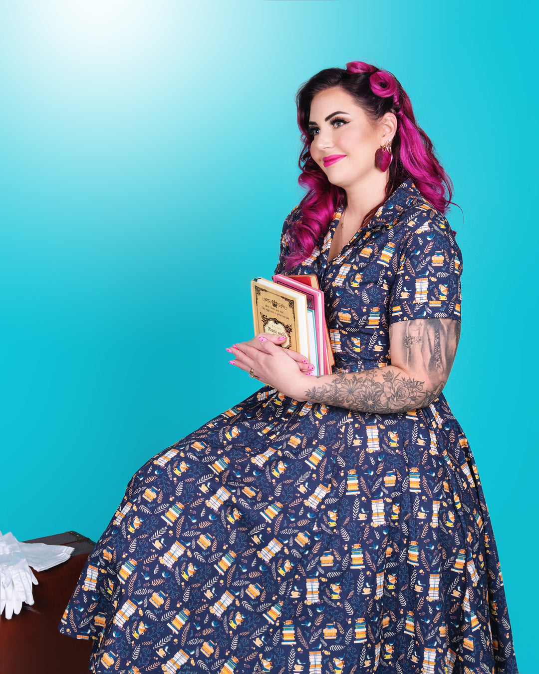 Peggy Swing Dress in The Good Book Print