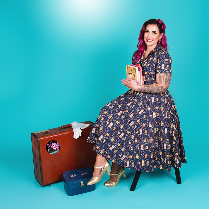 Peggy Swing Dress in The Good Book Print