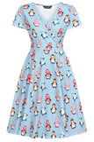 Festive Penguin Mini Lyra Dress