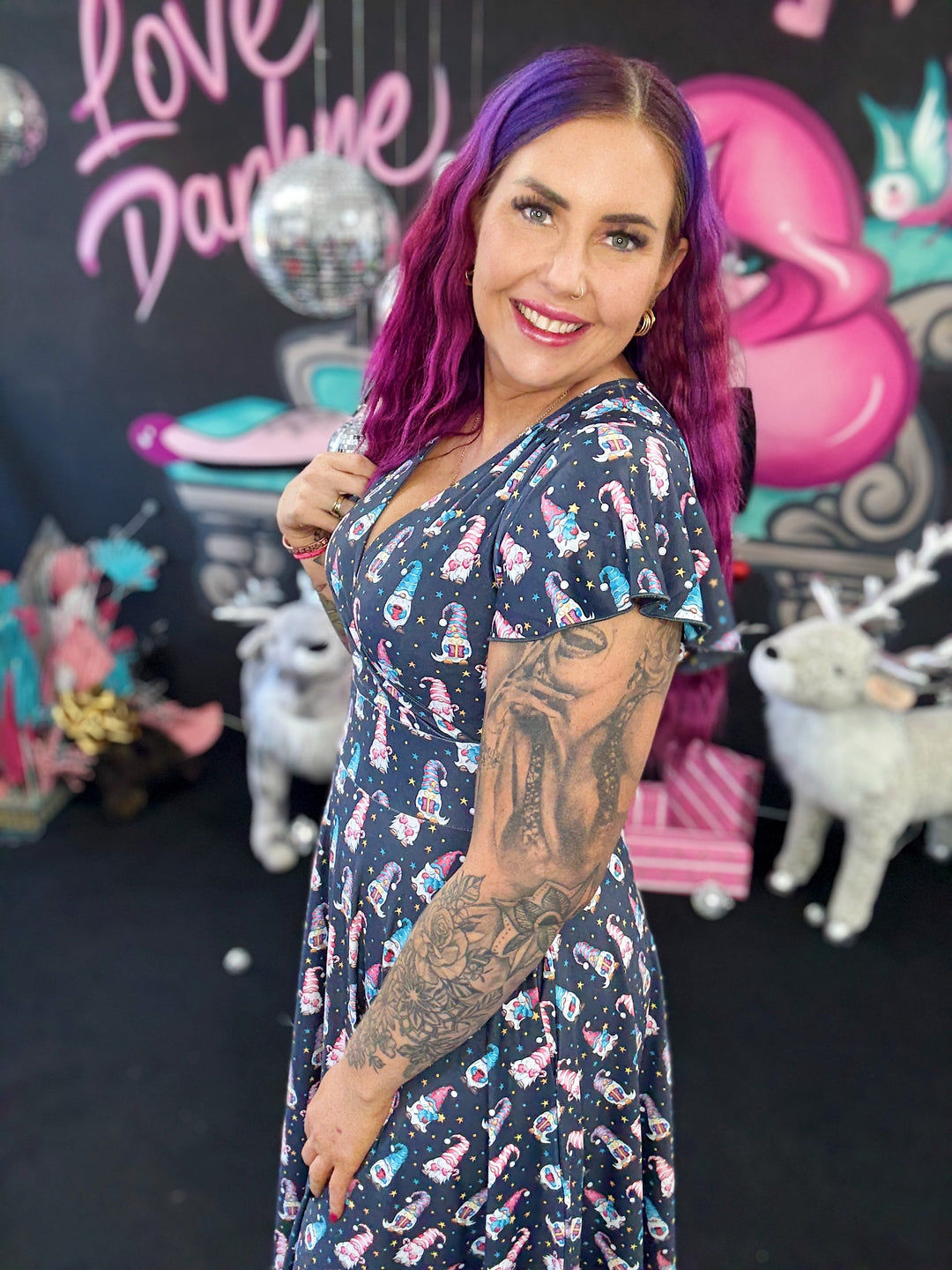 INSTOCK - Mimi Swing Dress - Christmas Gnomes