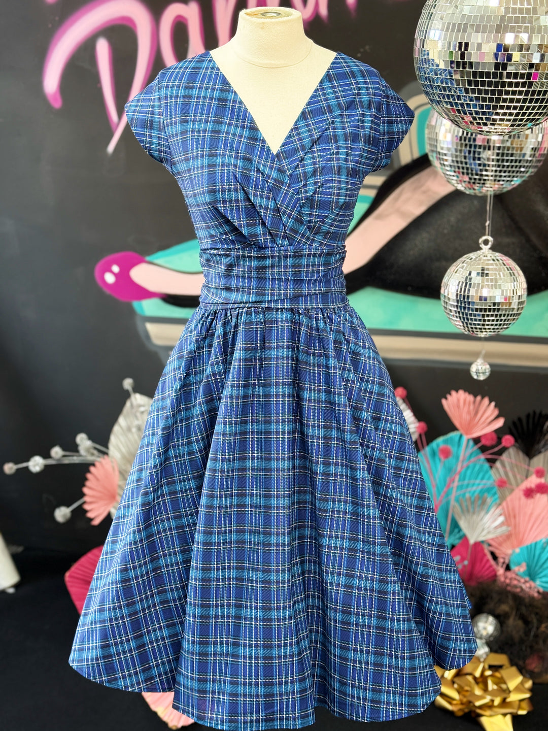 Blue Plaid Greta Dress