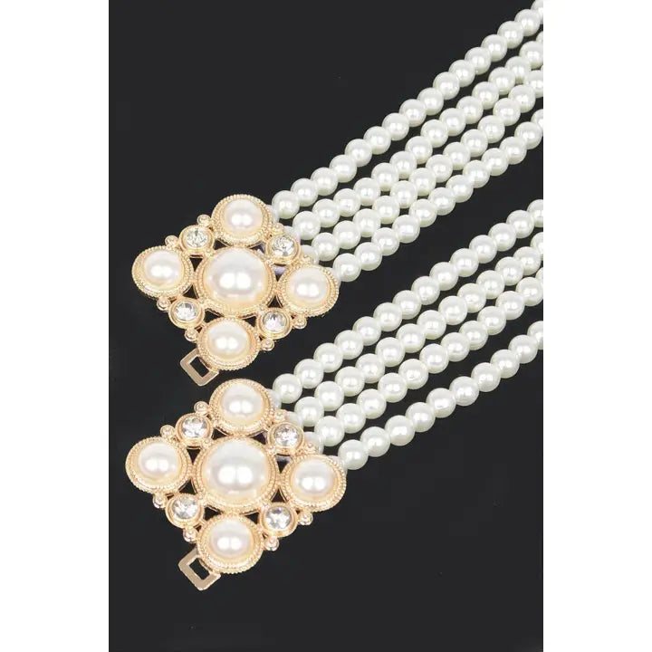 Faux Pearl Elastic Belt