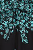 Blue Damask Border Day Dress