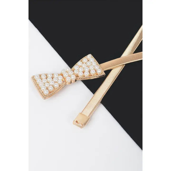 Gold Bow Stretch Belt